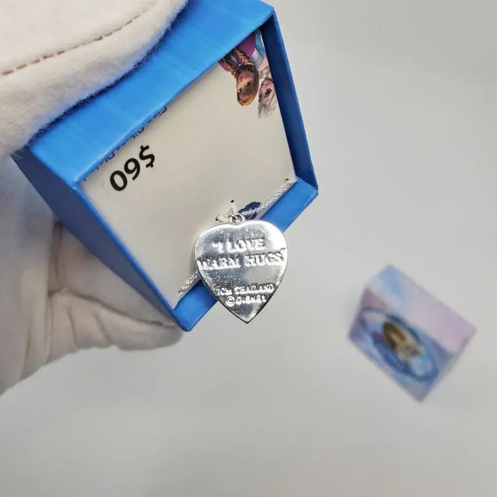Disney Frozen Olaf Fine Silver Plated Necklace Pendant NIP